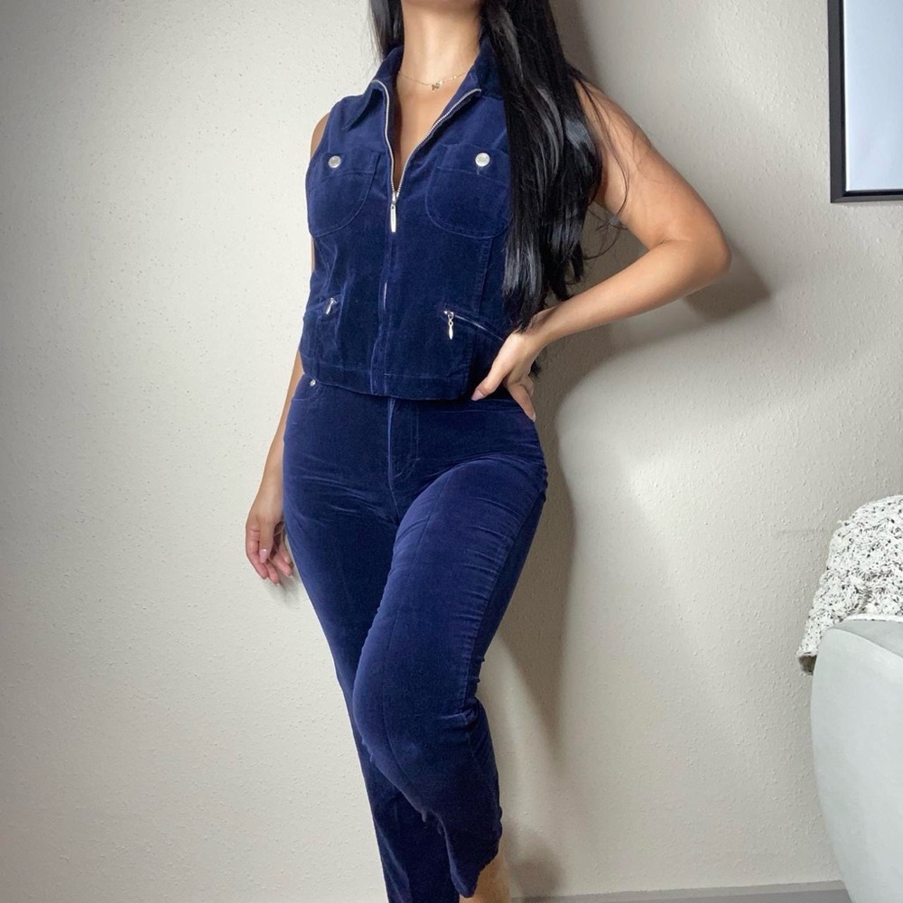 Vintage 90s Navy corduroy pants set